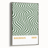 Bohemian Wall Art | Bauhaus 1919 Green Wave Optical Boho Canvas Print