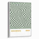 Bohemian Wall Art | Bauhaus 1919 Green Wave Optical Boho Canvas Print