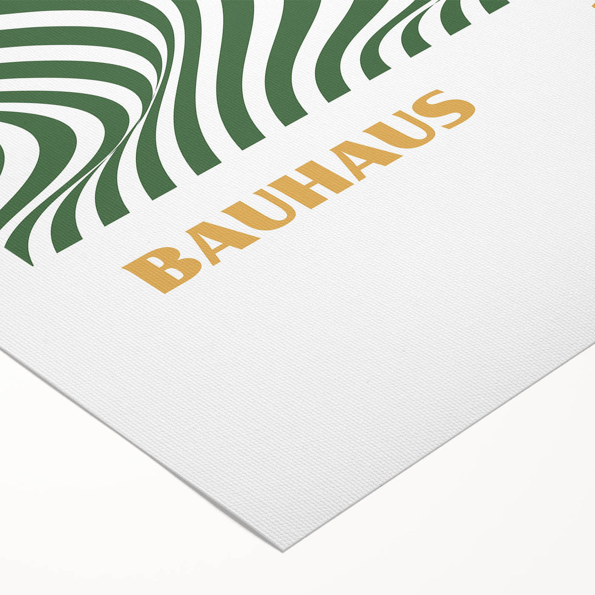 Bohemian Wall Art | Bauhaus 1919 Green Wave Optical Boho Canvas Print