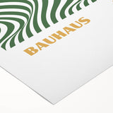 Bohemian Wall Art | Bauhaus 1919 Green Wave Optical Boho Canvas Print