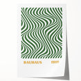 Bohemian Wall Art | Bauhaus 1919 Green Wave Optical Boho Canvas Print
