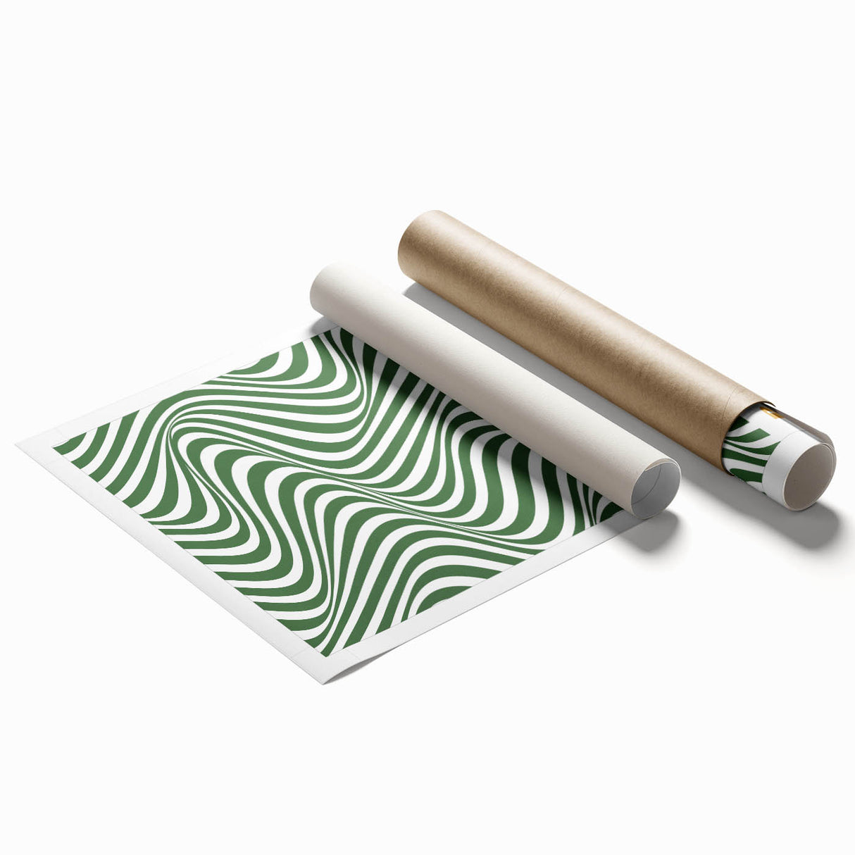 Bohemian Wall Art | Bauhaus 1919 Green Wave Optical Boho Canvas Print
