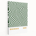 Bohemian Wall Art | Bauhaus 1919 Green Wave Optical Boho Canvas Print