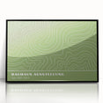 Bohemian Wall Art | Green & White Wavy Line Boho Canvas Print