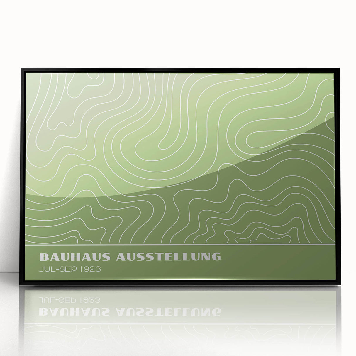 Bohemian Wall Art | Green & White Wavy Line Boho Canvas Print