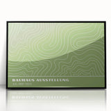 Bohemian Wall Art | Green & White Wavy Line Boho Canvas Print