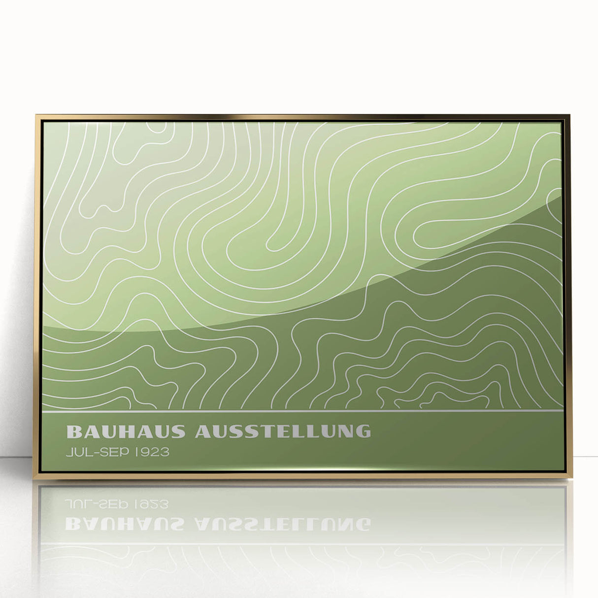 Bohemian Wall Art | Green & White Wavy Line Boho Canvas Print