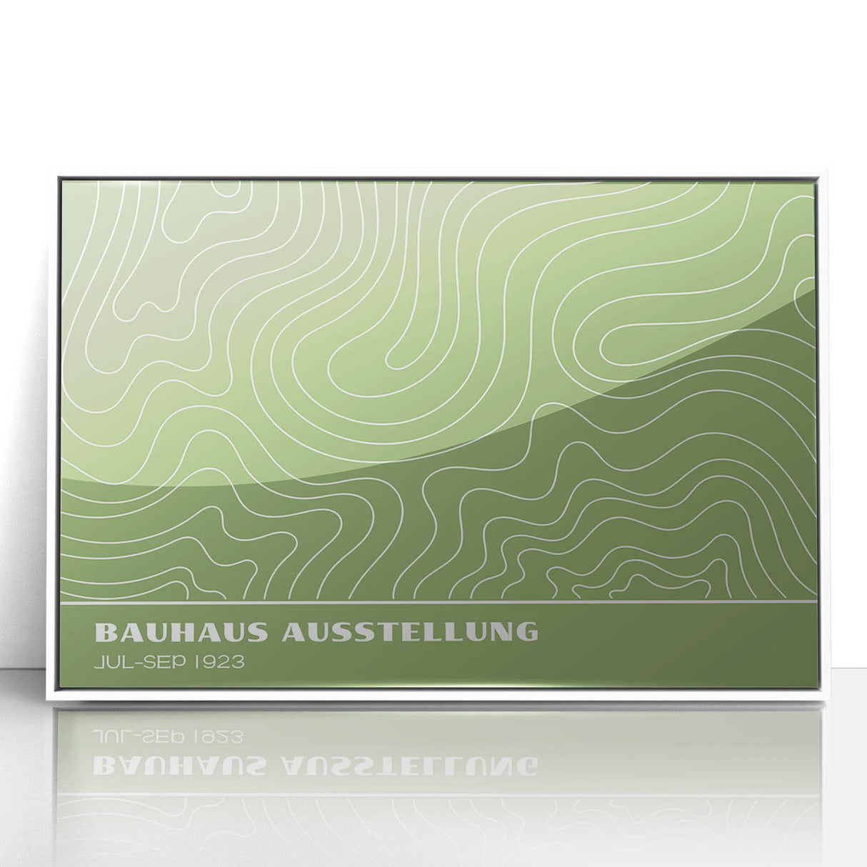 Bohemian Wall Art | Green & White Wavy Line Boho Canvas Print
