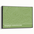 Bohemian Wall Art | Green & White Wavy Line Boho Canvas Print