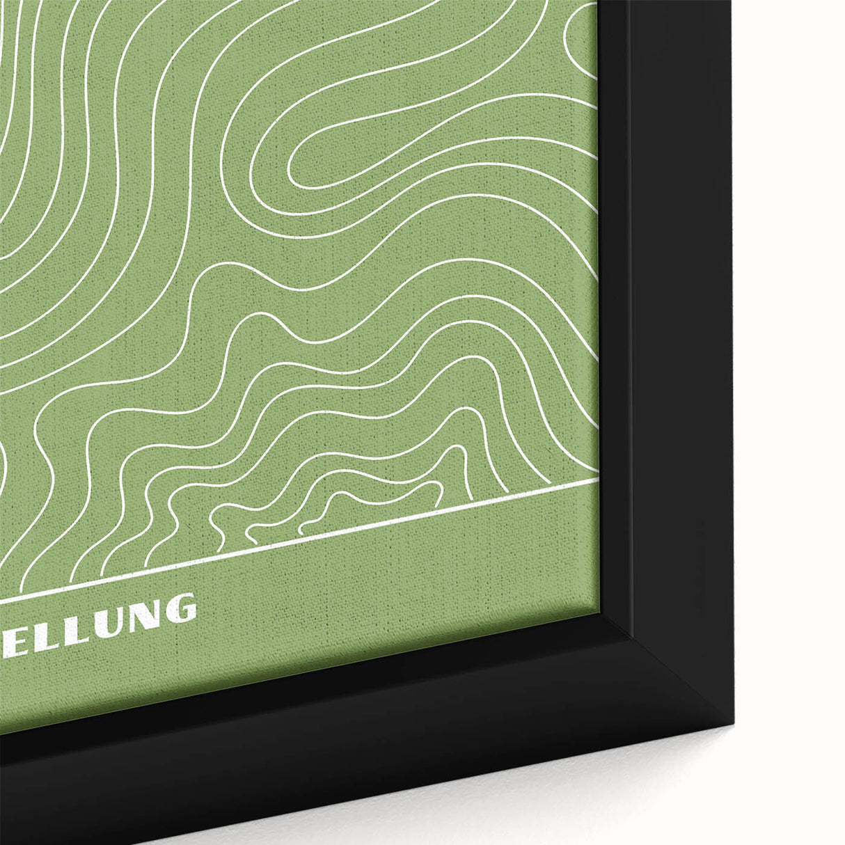 Bohemian Wall Art | Green & White Wavy Line Boho Canvas Print