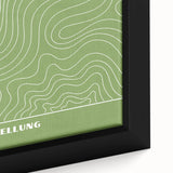 Bohemian Wall Art | Green & White Wavy Line Boho Canvas Print