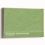 Bohemian Wall Art | Green & White Wavy Line Boho Canvas Print