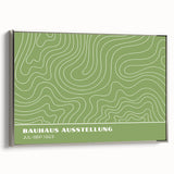 Bohemian Wall Art | Green & White Wavy Line Boho Canvas Print