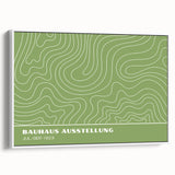 Bohemian Wall Art | Green & White Wavy Line Boho Canvas Print