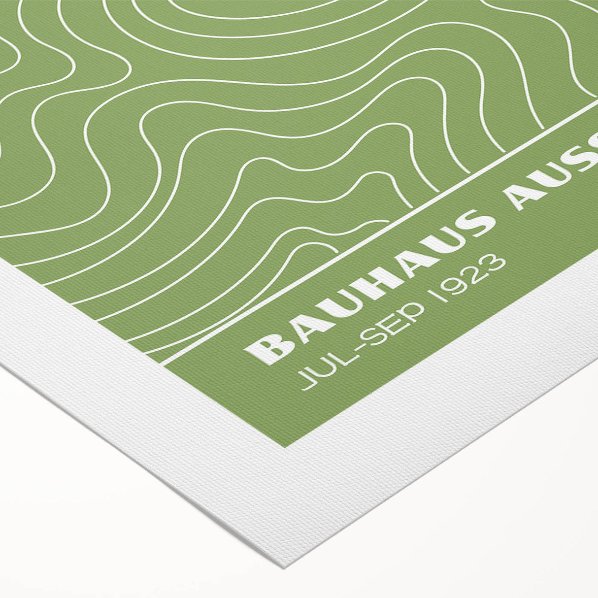 Bohemian Wall Art | Green & White Wavy Line Boho Canvas Print