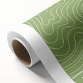 Bohemian Wall Art | Green & White Wavy Line Boho Canvas Print