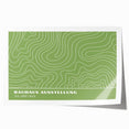 Bohemian Wall Art | Green & White Wavy Line Boho Canvas Print