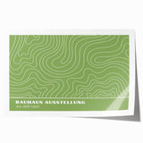 Bohemian Wall Art | Green & White Wavy Line Boho Canvas Print