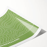 Bohemian Wall Art | Green & White Wavy Line Boho Canvas Print
