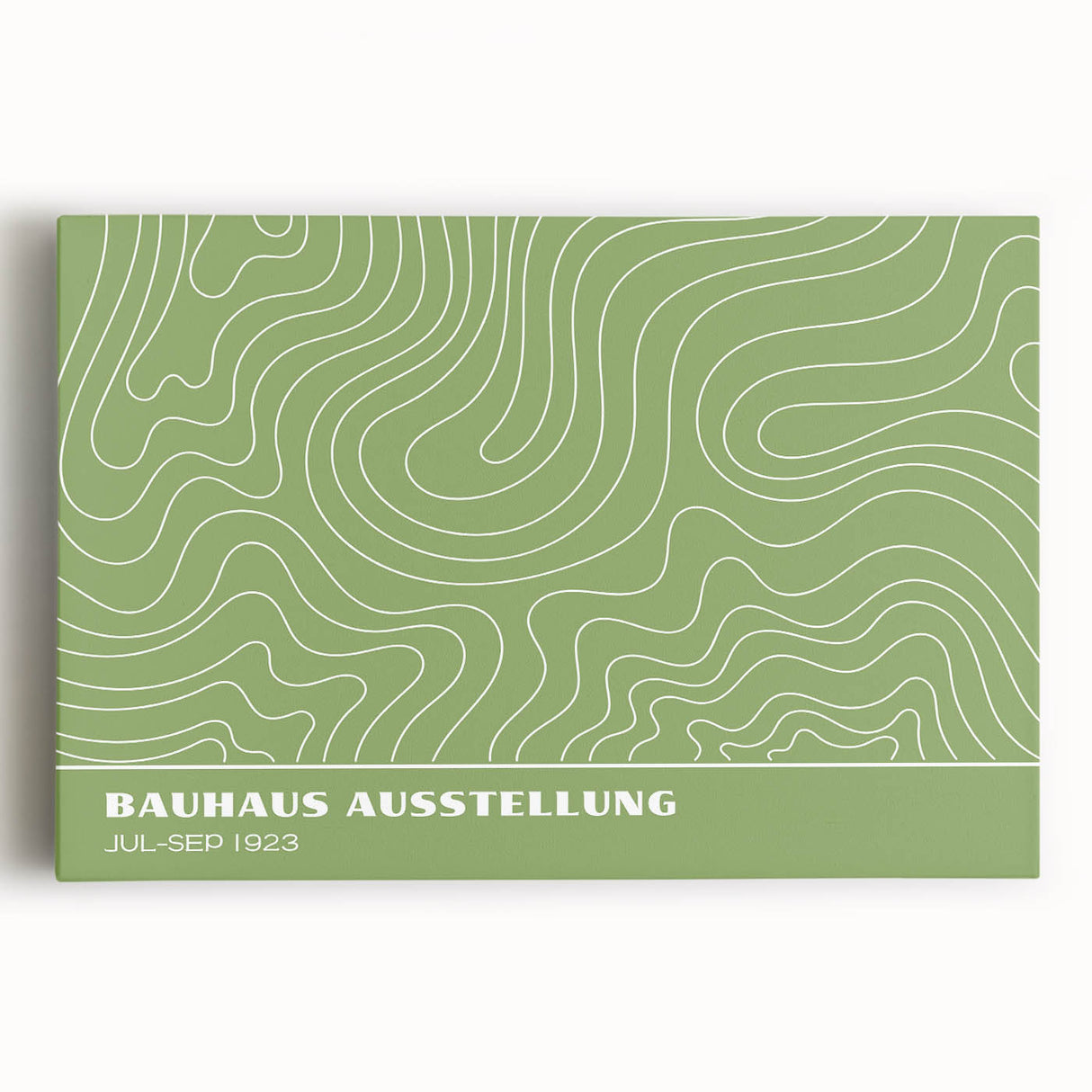 Bohemian Wall Art | Green & White Wavy Line Boho Canvas Print