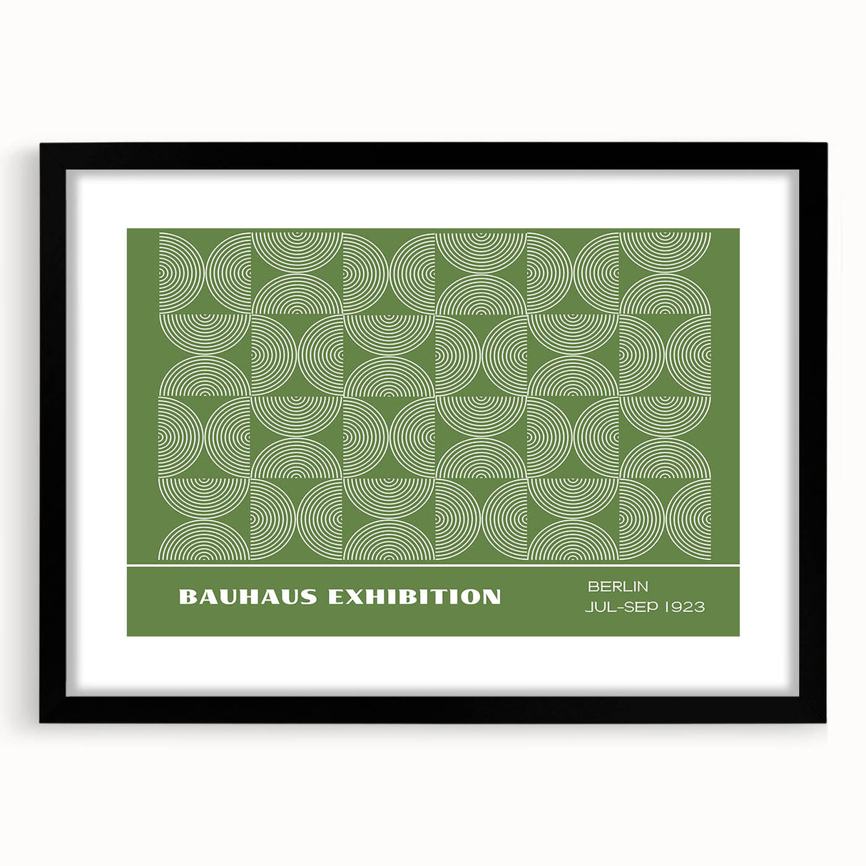 Bohemian Wall Art | Green & White Circular Boho Canvas Print