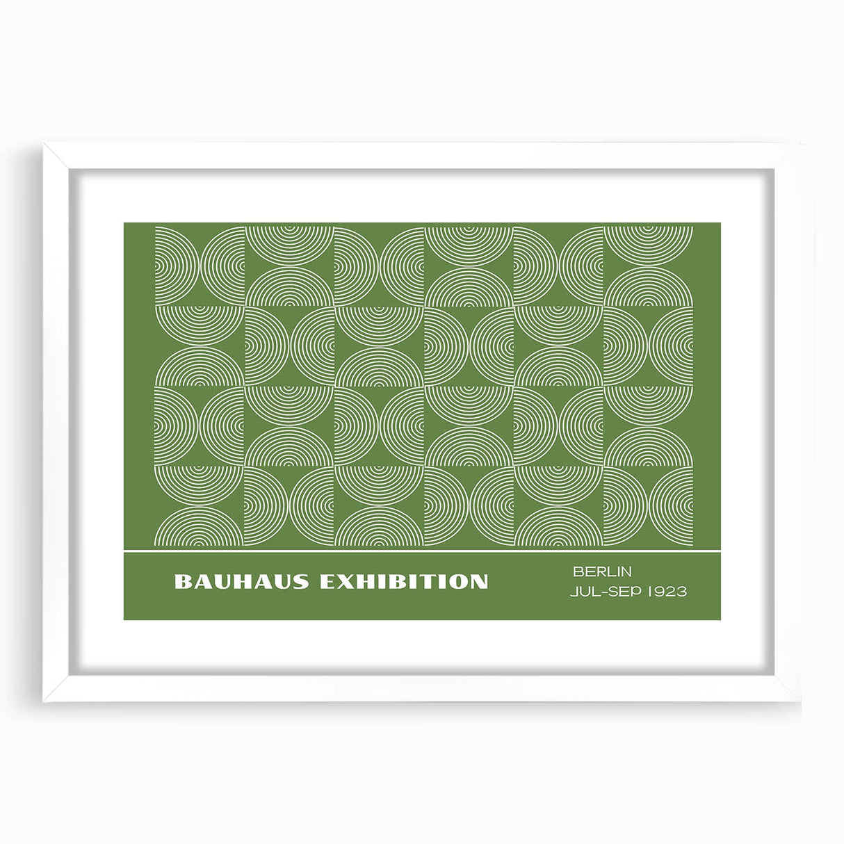 Bohemian Wall Art | Green & White Circular Boho Canvas Print