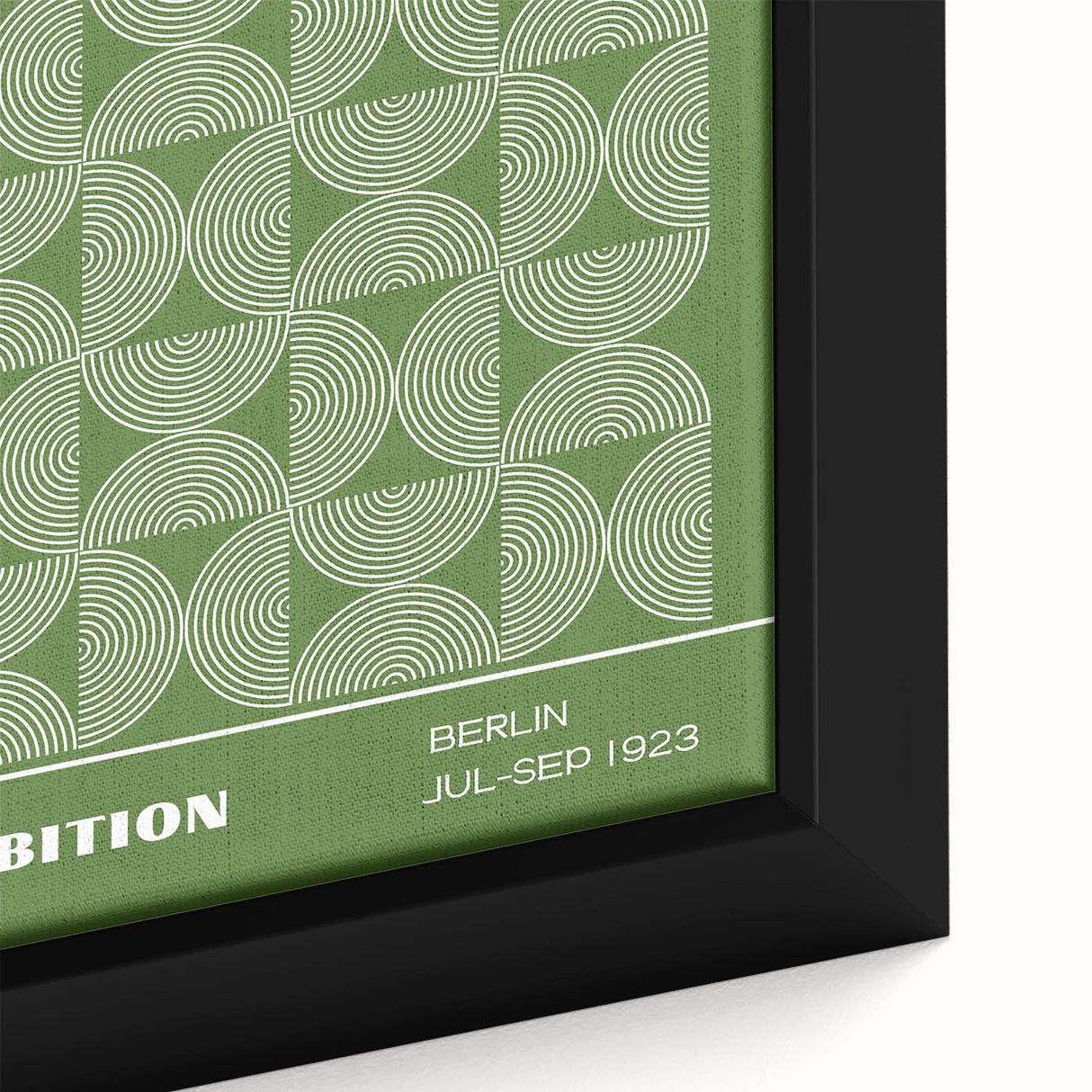 Bohemian Wall Art | Green & White Circular Boho Canvas Print