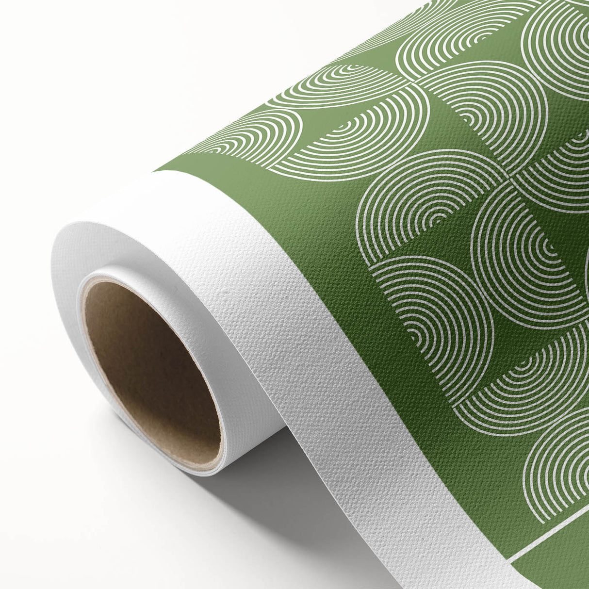 Bohemian Wall Art | Green & White Circular Boho Canvas Print