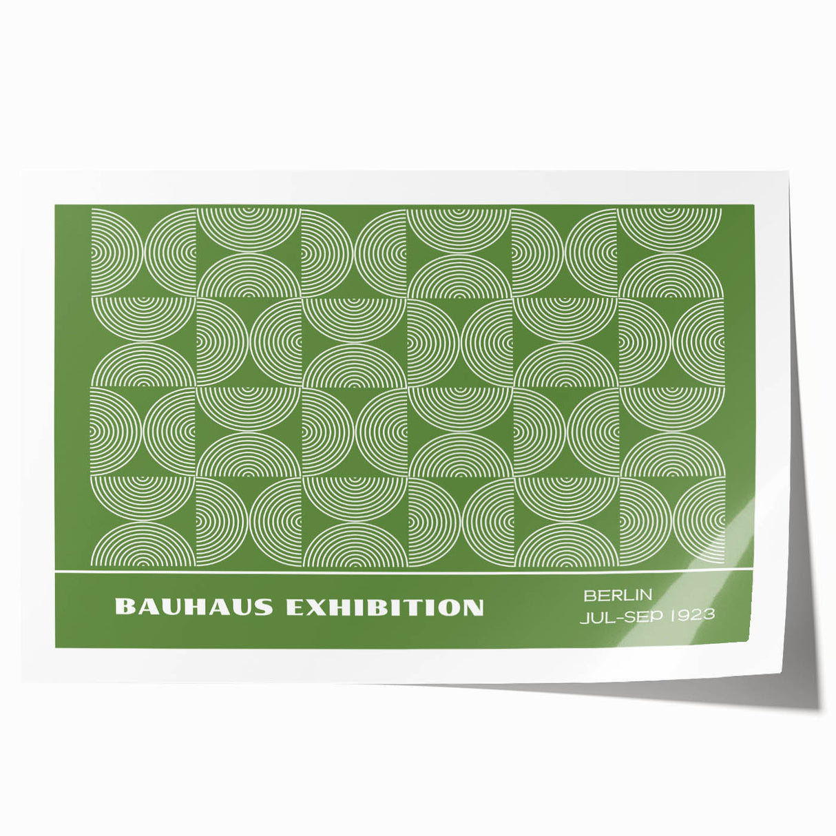 Bohemian Wall Art | Green & White Circular Boho Canvas Print