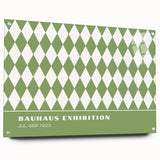 Bohemian Wall Art | Green & White Harlequin Boho Canvas Print