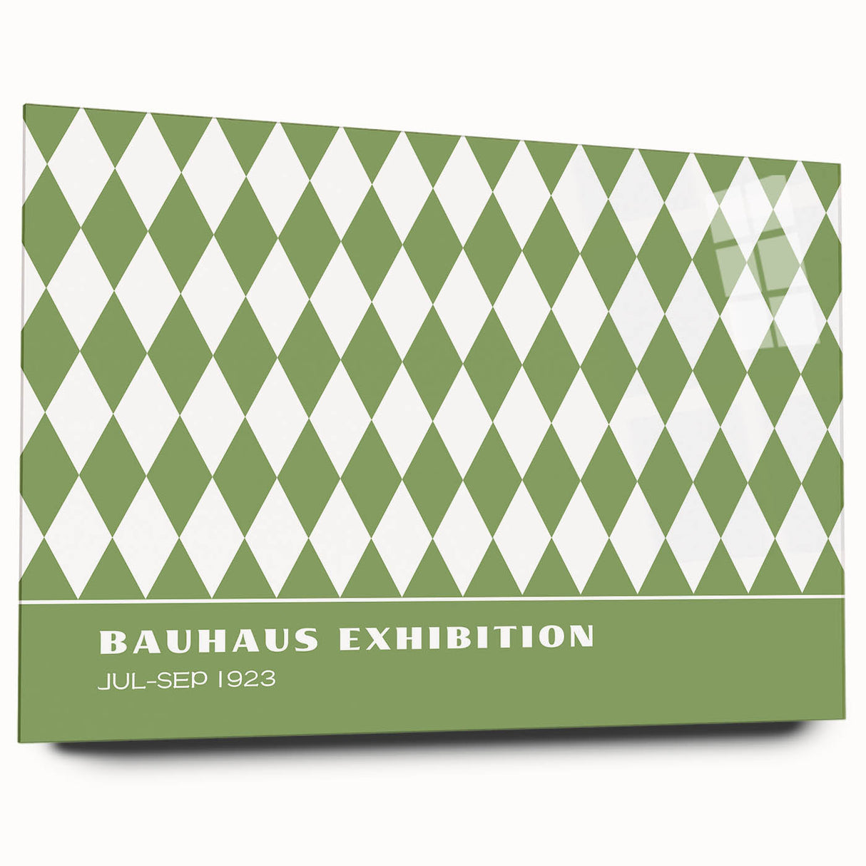 Bohemian Wall Art | Green & White Harlequin Boho Canvas Print