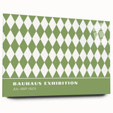 Bohemian Wall Art | Green & White Harlequin Boho Canvas Print