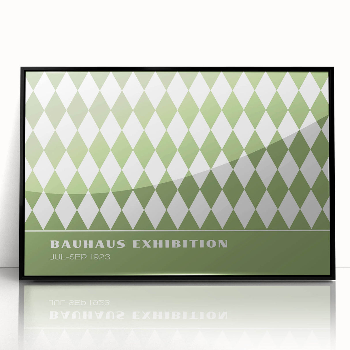 Bohemian Wall Art | Green & White Harlequin Boho Canvas Print