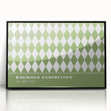 Bohemian Wall Art | Green & White Harlequin Boho Canvas Print