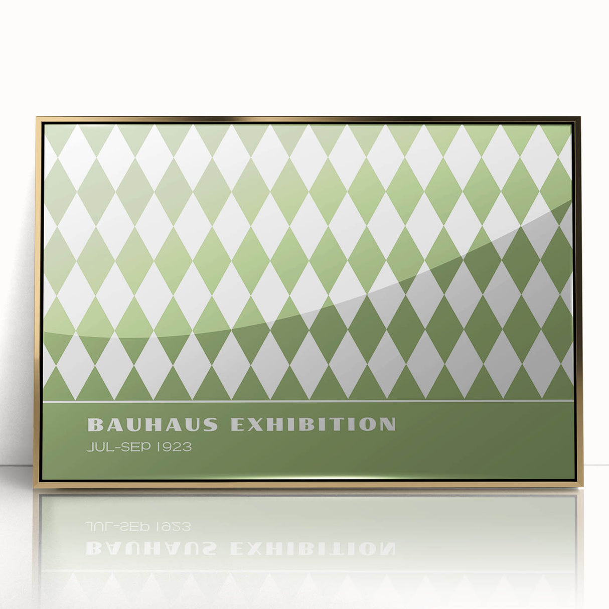 Bohemian Wall Art | Green & White Harlequin Boho Canvas Print
