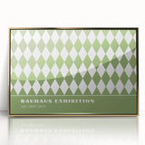 Bohemian Wall Art | Green & White Harlequin Boho Canvas Print