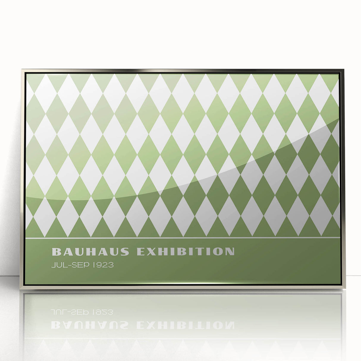 Bohemian Wall Art | Green & White Harlequin Boho Canvas Print