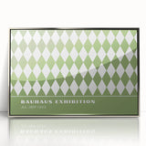 Bohemian Wall Art | Green & White Harlequin Boho Canvas Print