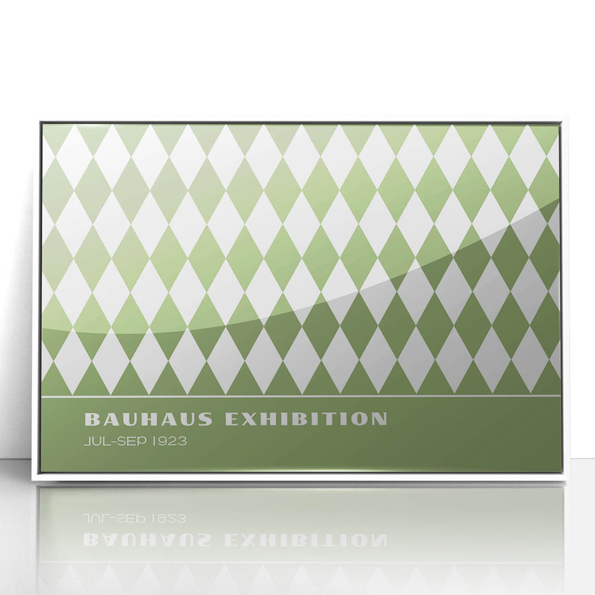 Bohemian Wall Art | Green & White Harlequin Boho Canvas Print