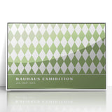 Bohemian Wall Art | Green & White Harlequin Boho Canvas Print