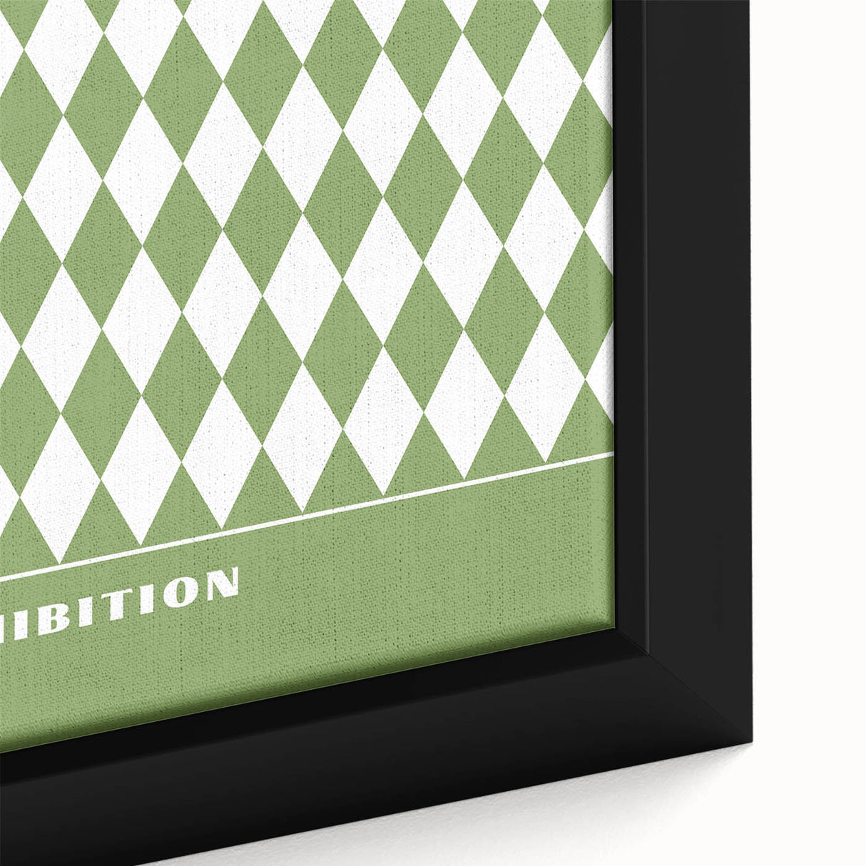 Bohemian Wall Art | Green & White Harlequin Boho Canvas Print