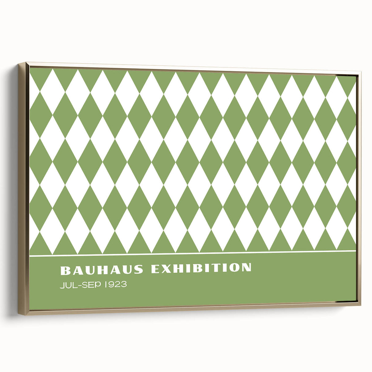 Bohemian Wall Art | Green & White Harlequin Boho Canvas Print