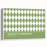 Bohemian Wall Art | Green & White Harlequin Boho Canvas Print