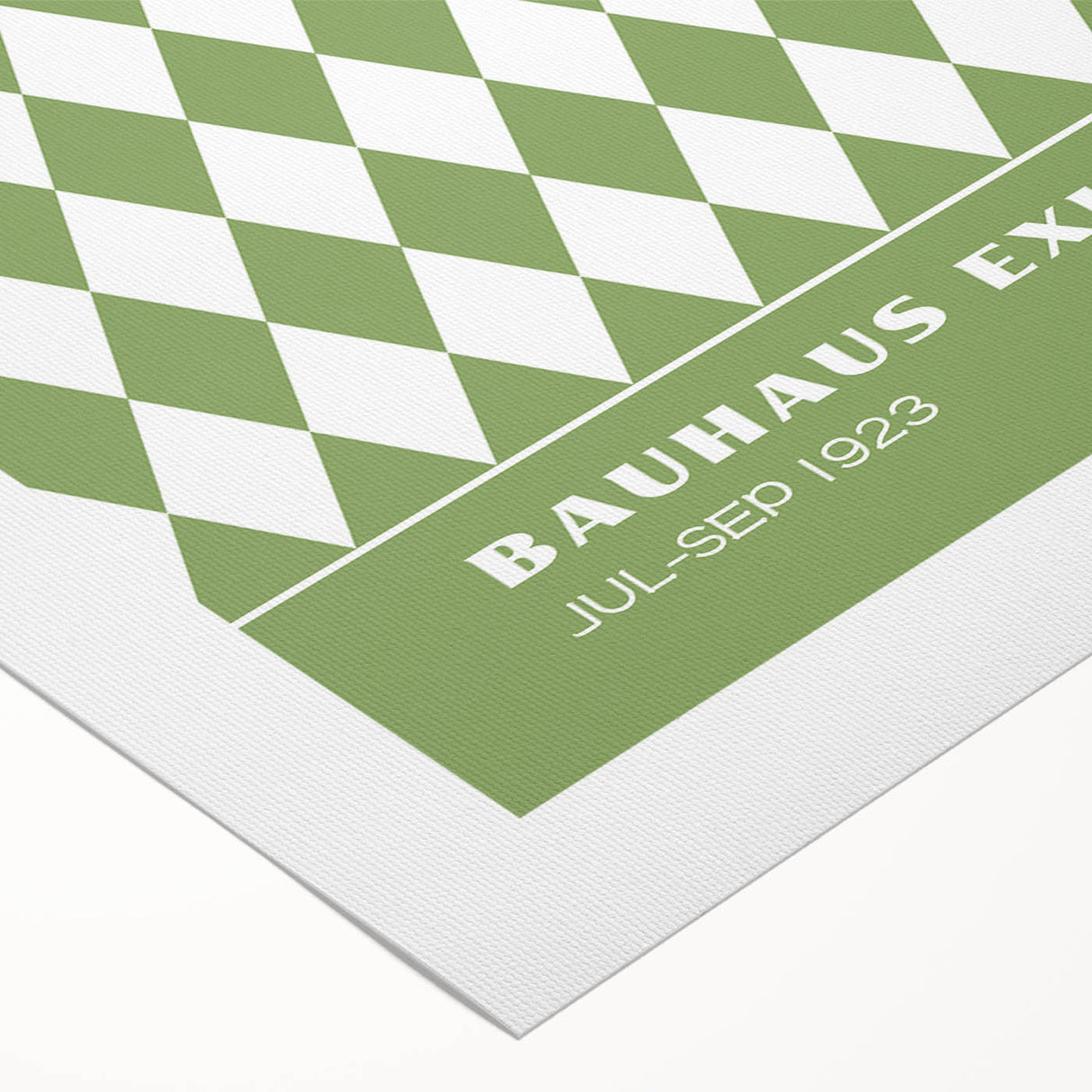 Bohemian Wall Art | Green & White Harlequin Boho Canvas Print