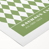 Bohemian Wall Art | Green & White Harlequin Boho Canvas Print