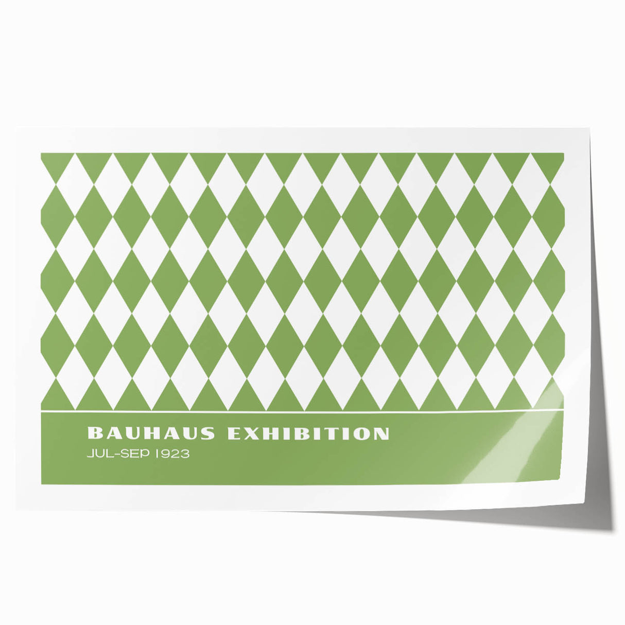 Bohemian Wall Art | Green & White Harlequin Boho Canvas Print