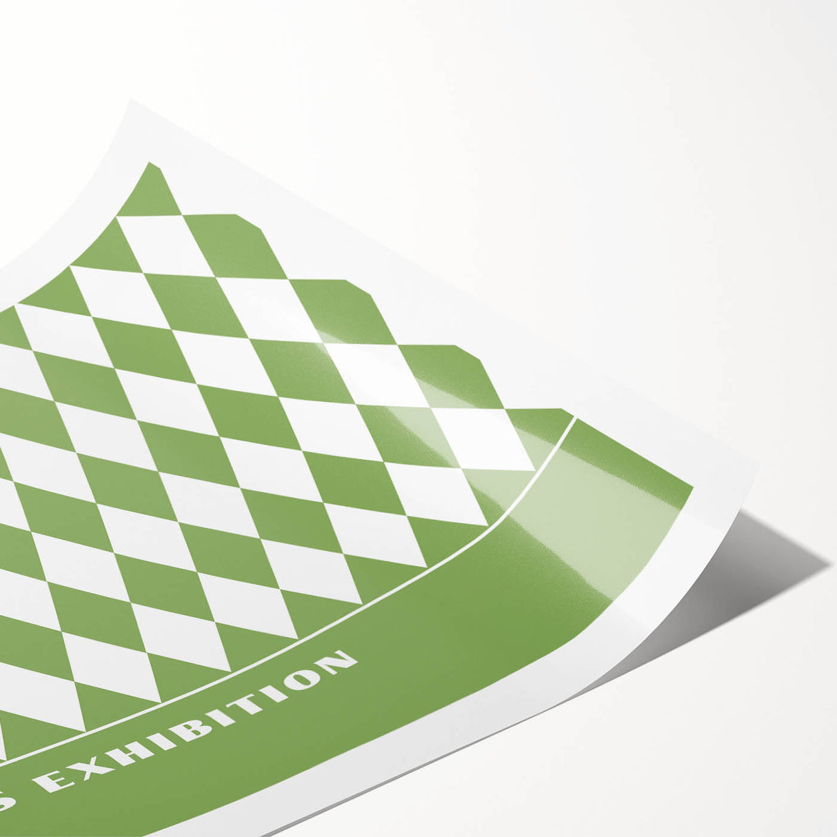Bohemian Wall Art | Green & White Harlequin Boho Canvas Print