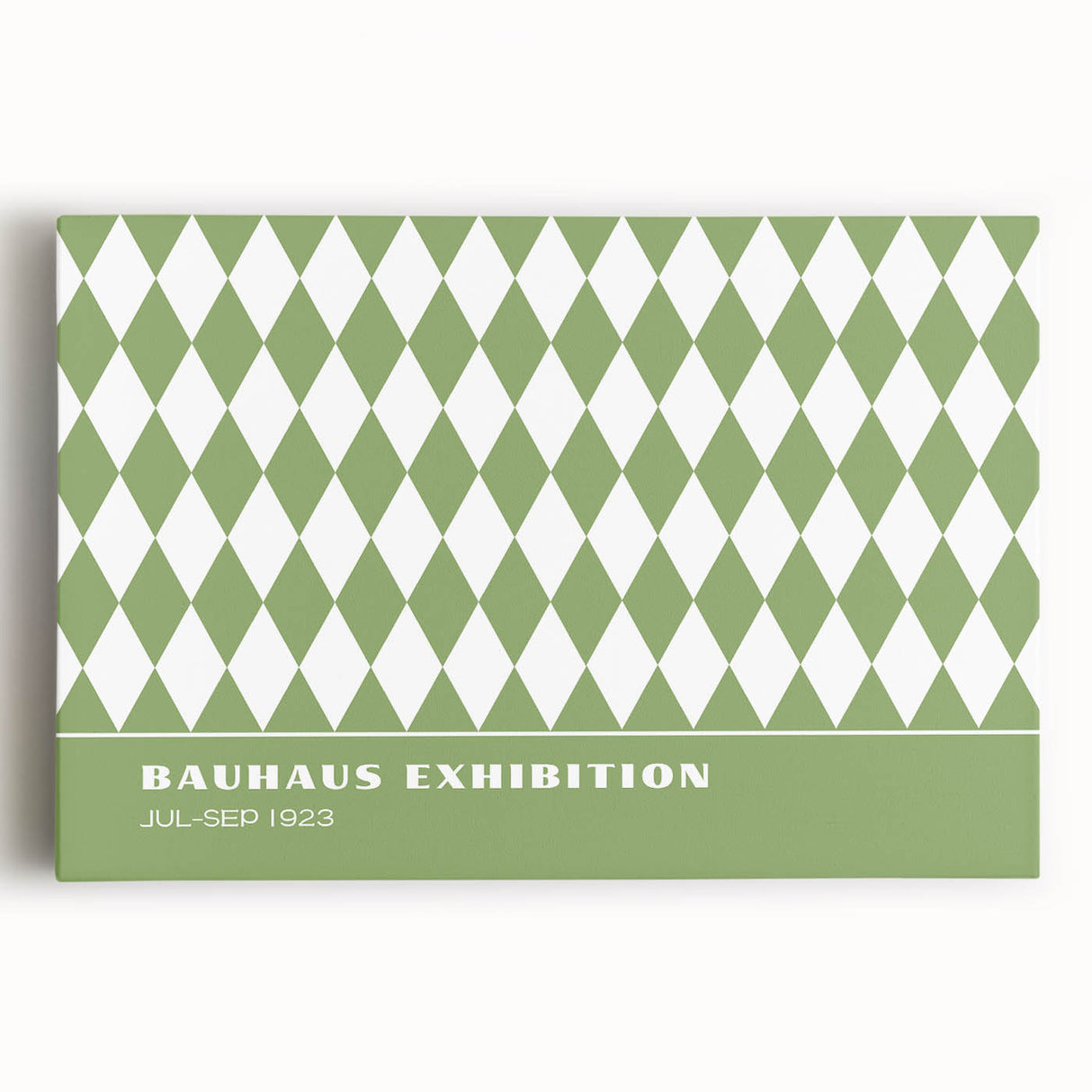 Bohemian Wall Art | Green & White Harlequin Boho Canvas Print