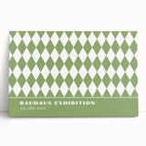 Bohemian Wall Art | Green & White Harlequin Boho Canvas Print