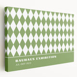 Bohemian Wall Art | Green & White Harlequin Boho Canvas Print